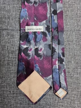 Pierre Cardin Men’s Purple Abstract 100% Silk Tie